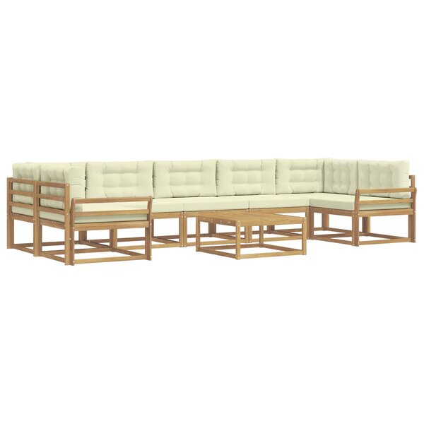 vidaXL Ensemble de canapés d'extérieur 6 pc Blanc et crème