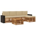vidaXL Ensemble de canapés d'extérieur 6 pc Naturel et Beige