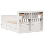 vidaXL Lit bibliothèque sans matelas blanc 150x200 cm bois pin massif