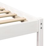 vidaXL Lit avec tête de lit et LED - Blanc 100x200 cm  Bois de Pin Massif