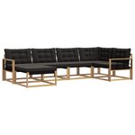 vidaXL Ensemble de canapés d'extérieur 6 Pièces Blanc et noir