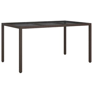 vidaXL Table de jardin pour repas Marron 150 x 90 x 75 cm Poly rotin