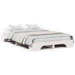vidaXL Cadre de lit blanc 135x190 cm en bois de pin massif