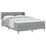 vidaXL Lit à ressorts avec matelas Gris clair 140 x 190 cm tissu