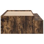 vidaXL Lit de rangement Chêne fumé 90x200 cm