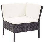 vidaXL Salon de jardin 6 Pièces avec coussins Résine tressée Noir