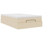vidaXL Cadre de lit ottoman avec matelas crème 120x200cm tissu
