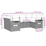 vidaXL Salon de jardin 6 Pièces avec coussins noir résine tressée