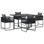 Ensemble de repas de jardin 6 pièces vidaXL avec coussins en acier et poly rotin