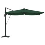 vidaXL Parasol déporté Roma avec LEDs Vert 286x285x270 cm Aluminium
