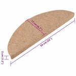 vidaXL Tapis d'escalier autocollants 15 Pièces 56x17x3 cm Beige