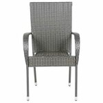 vidaXL Chaises empilables d'extérieur lot de 6 Gris Résine tressée