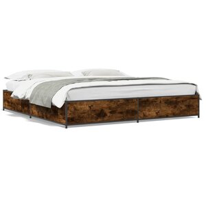 vidaXL Cadre de lit sans matelas chêne fumé 200x200 cm