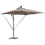 vidaXL Parasol banane à mât déporté Taupe 249 x 249 x 250 cm