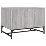 vidaXL Table basse avec portes en verre sonoma gris 68 5x50x50 cm