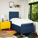 vidaXL Sommier à lattes de lit avec matelas Bleu 80x200 cm Tissu