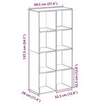 vidaXL Étagère séparatrice de pièce gris béton 69 5x29x137 5 cm
