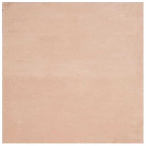 vidaXL Tapis HUARTE à poils courts doux lavable rouge clair 160x160 cm