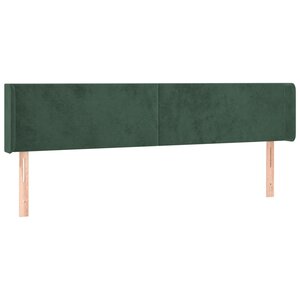 vidaXL Tête de lit avec oreilles Vert foncé 183x16x78/88 cm Velours
