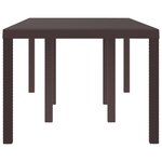vidaXL Table de jardin pour repas Marron 200 x 100 x 73 cm polyrotin