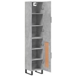 vidaXL Buffet haut Gris béton 34 5x34x180 cm Bois d'ingénierie