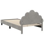 vidaXL Cadre de lit pour enfants avec tête de lit Gris clair Velours