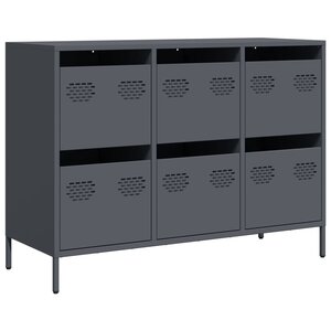 vidaXL Buffet anthracite 101 5x39x73 5 cm acier laminé à froid