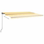 vidaXL Auvent automatique capteur de vent/LED 500x300cm Jaune et blanc