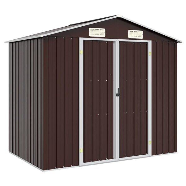 vidaXL Abri de jardin Marron 205x129x183 cm Acier galvanisé