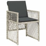 vidaXL Ensemble à manger de jardin et coussins 15 Pièces gris clair rotin