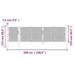 vidaXL Portal de jardin maille argenté 500x175 cm acier galvanisé