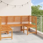 Set de banc de jardin 3 pièces en bois massif d'acacia vidaXL