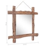 vidaXL Miroir à bûches Naturel 70x70 cm bois de teck recyclé