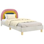 vidaXL Cadre de lit pour enfants avec tête de lit Crème 90 x 200 cm