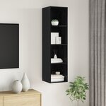 vidaXL Meuble TV mural Chêne noir 37 x 37 x 142.5 cm Bois d'ingénierie