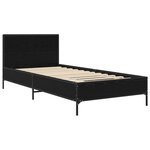 vidaXL Cadre de lit avec tête de lit Chêne noir 80 x 200 cm