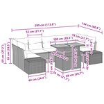 vidaXL Ensemble de salle à manger de jardin 8 pièces avec coussins en poly rattan gris et acacia