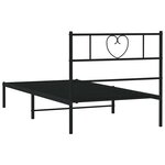 vidaXL Cadre de lit métal sans matelas avec tête de lit noir 100x200cm