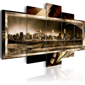 Tableau - new york: starry night - sepia l x h en cm 200x100