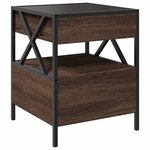 vidaXL Table de chevet avec LED infini chêne marron 40x40x51 cm
