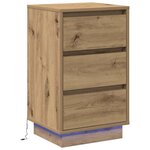 vidaXL Cabinet de chevet avec tiroir chêne artisanal 39 x 34 5 x 65 cm