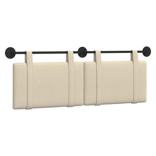 vidaXL Tête de lit suspendue Crème Tissu