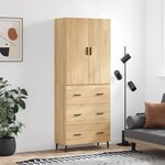 vidaXL Buffet haut Chêne sonoma 69 5x34x180 cm Bois d'ingénierie
