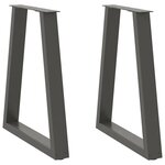 vidaXL Pieds de table à manger en V 2 pièces Anthracite 60 x (72-73 3) cm Acier