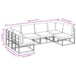 vidaXL Ensemble de canapé de jardin 6 Pièces Noir 283 x 141.5 x 71 cm