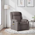 vidaXL Fauteuil de massage inclinable Taupe Tissu