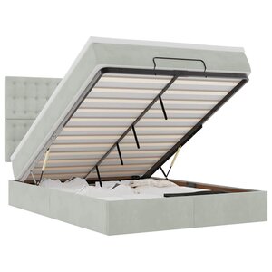 vidaXL Cadre de lit ottoman et matelas gris clair 140x190 velours