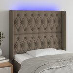 vidaXL Tête de lit à LED Taupe 93x16x118/128 cm Tissu