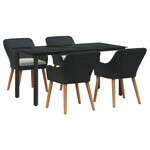vidaXL Ensemble de jardin 5 pièces en rotin noir