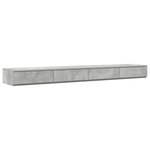 vidaXL Cadre de lit avec rangement Gris béton 236 5 x 180 x 31 5 cm
